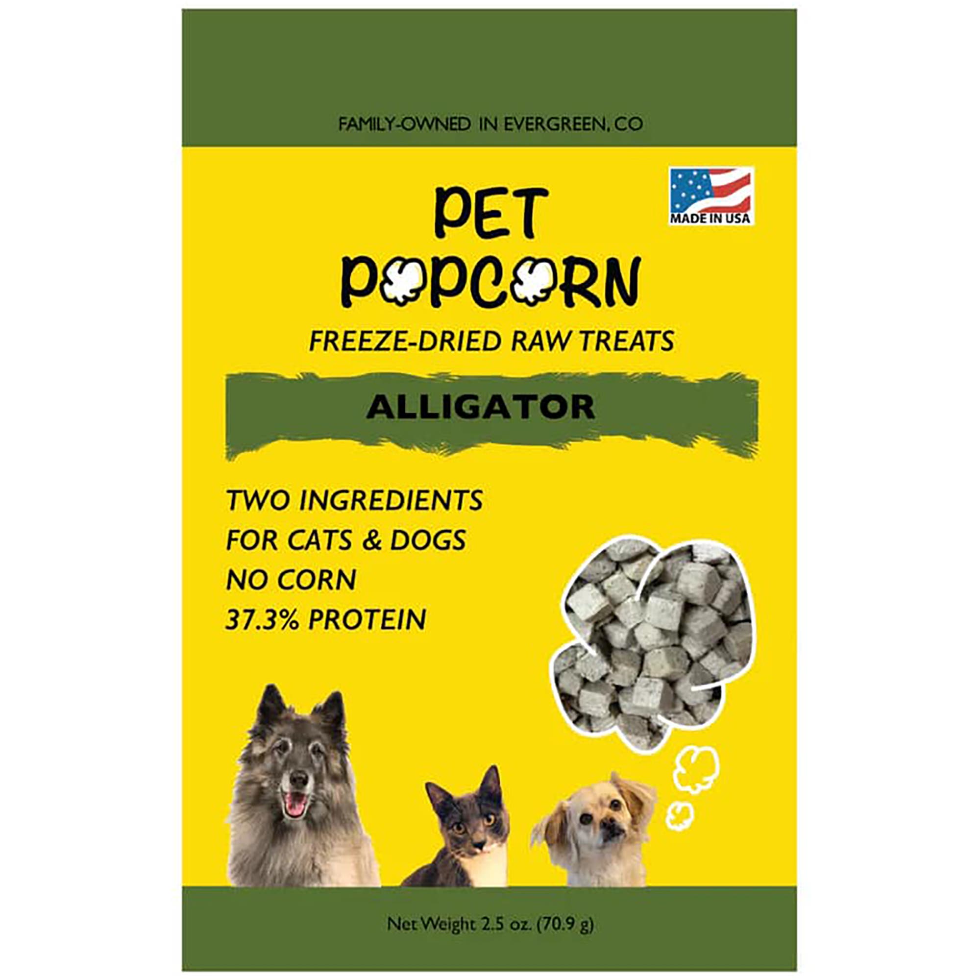 Pet Popcorn Freeze Dried Raw Treats, Alligator, 2.5oz Bag, Dog & Cat Snacks in Multicolored at Nordstrom