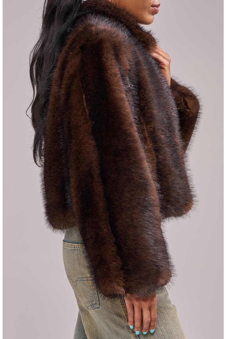 Kessia Faux Fur Jacket, Alternate, color, CHOCOLATE