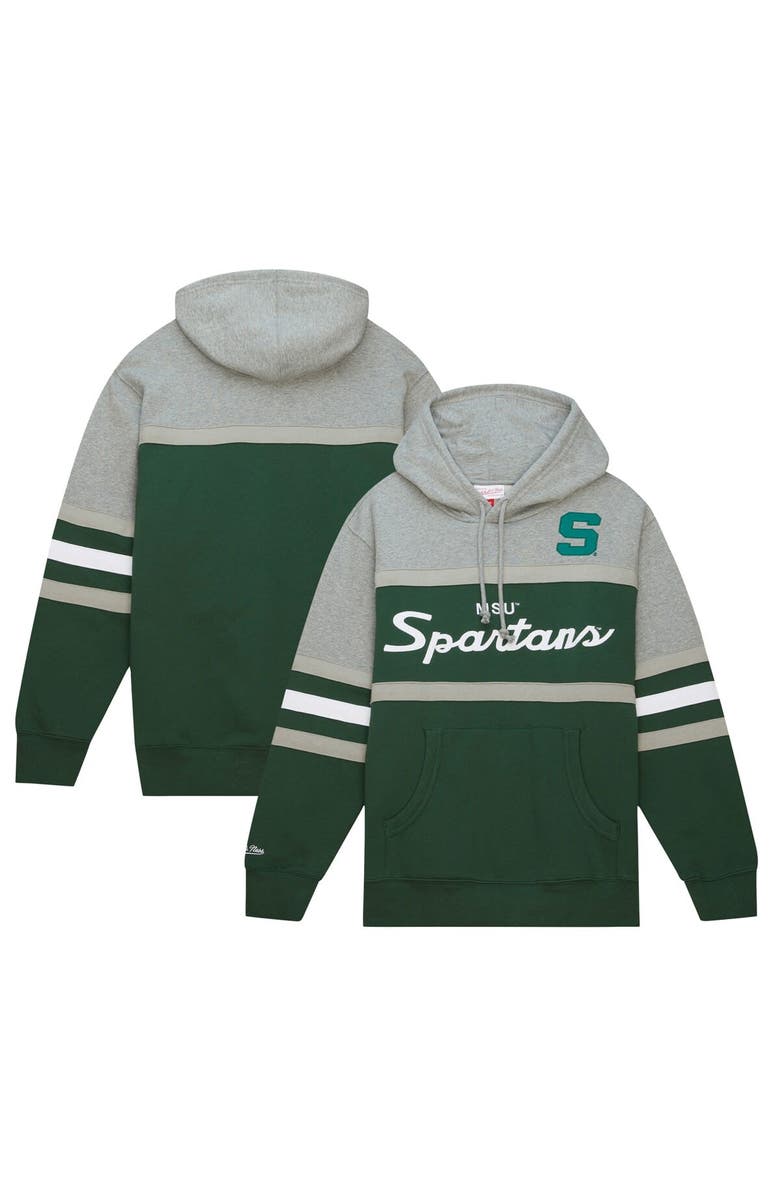 Mitchell & Ness Men's Mitchell & Ness Green Michigan State Spartans Head Coach Pullover Hoodie, Main, color, Green