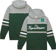 Mitchell & Ness Men's Mitchell & Ness Green Michigan State Spartans Head Coach Pullover Hoodie