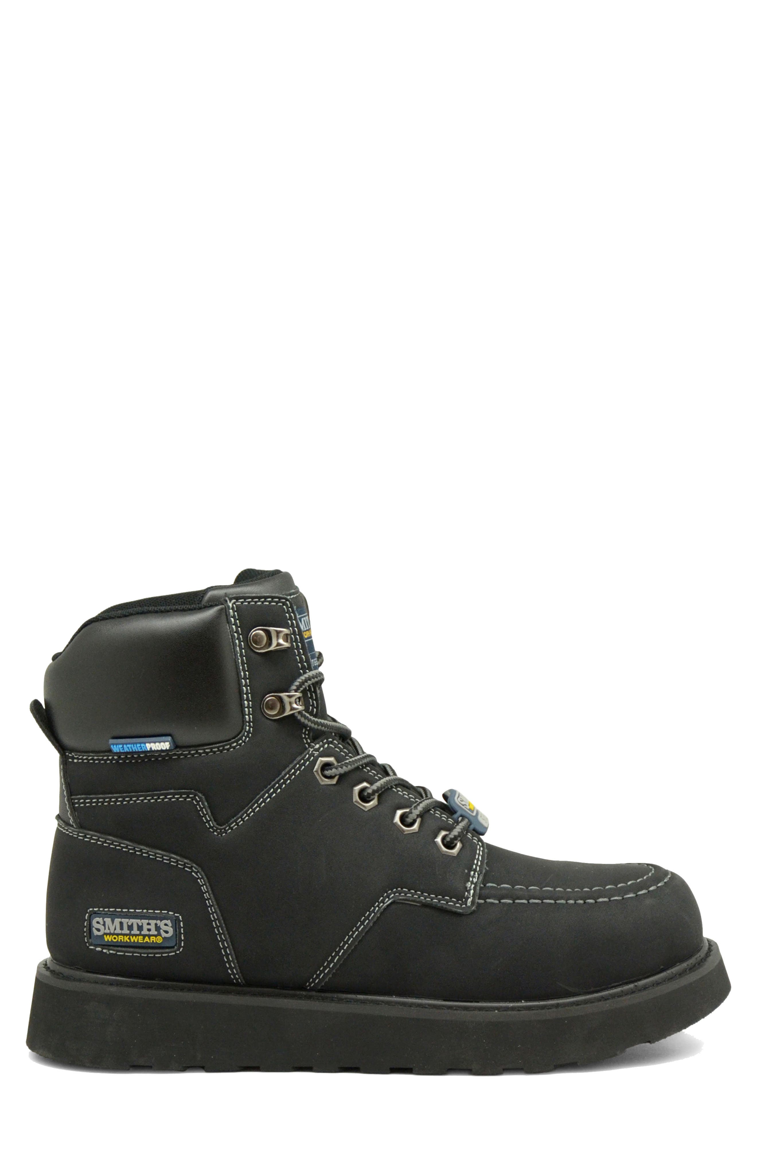Barrington Steel Toe Work Boot, Alternate, color, BLACK