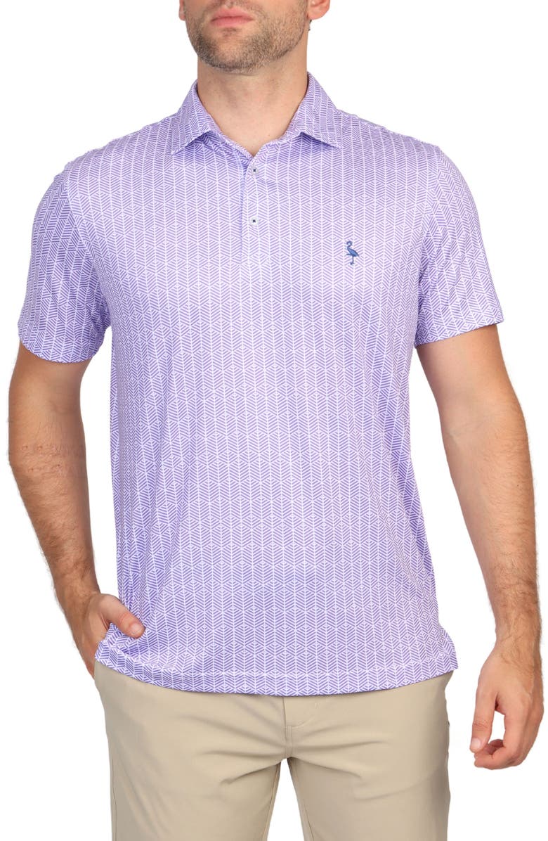 TailorByrd Geo Print Performance Polo, Main, color, Purple