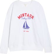 Caslon® Montauk Sailing Embroidered Fleece Graphic Sweatshirt