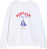 Caslon® Montauk Sailing Embroidered Fleece Graphic Sweatshirt
