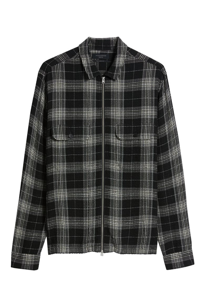 Miwok Plaid Cotton Zip Jacket, Alternate, color, TAP SHOE BLACK