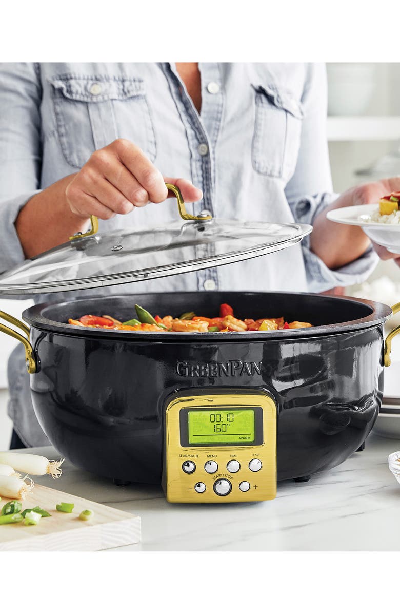 GreenPan Elite Reserve 6-Quart Smart Skillet, Alternate, color, Black