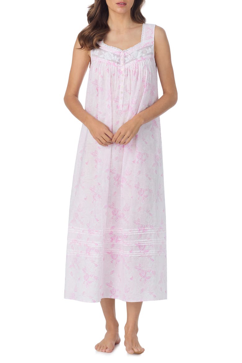 Floral Cotton Ballet Nightgown, Main, color, ROSE PRINT