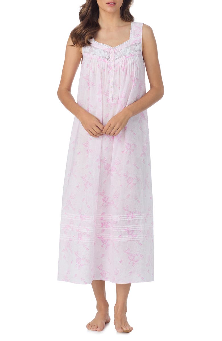 Eileen West Floral Cotton Ballet Nightgown, Main, color, 