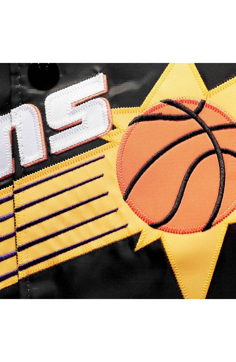 Mitchell & Ness Men's Mitchell & Ness Black Phoenix Suns Big & Tall Hardwood Classics Raglan Satin Full-Snap Jacket, Alternate, color, Black