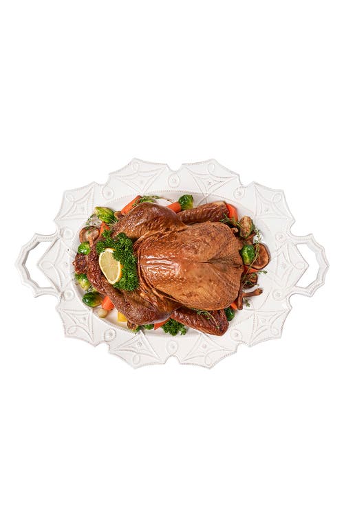 Juliska Jardins Du Monde Ceramic Turkey Platter In White