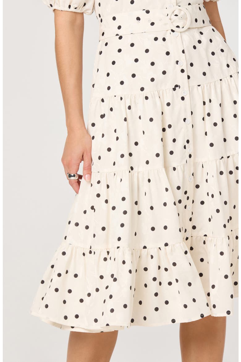 Minnie Belted Puff Sleeve Dress, Alternate, color, POLKA DOT PRINT