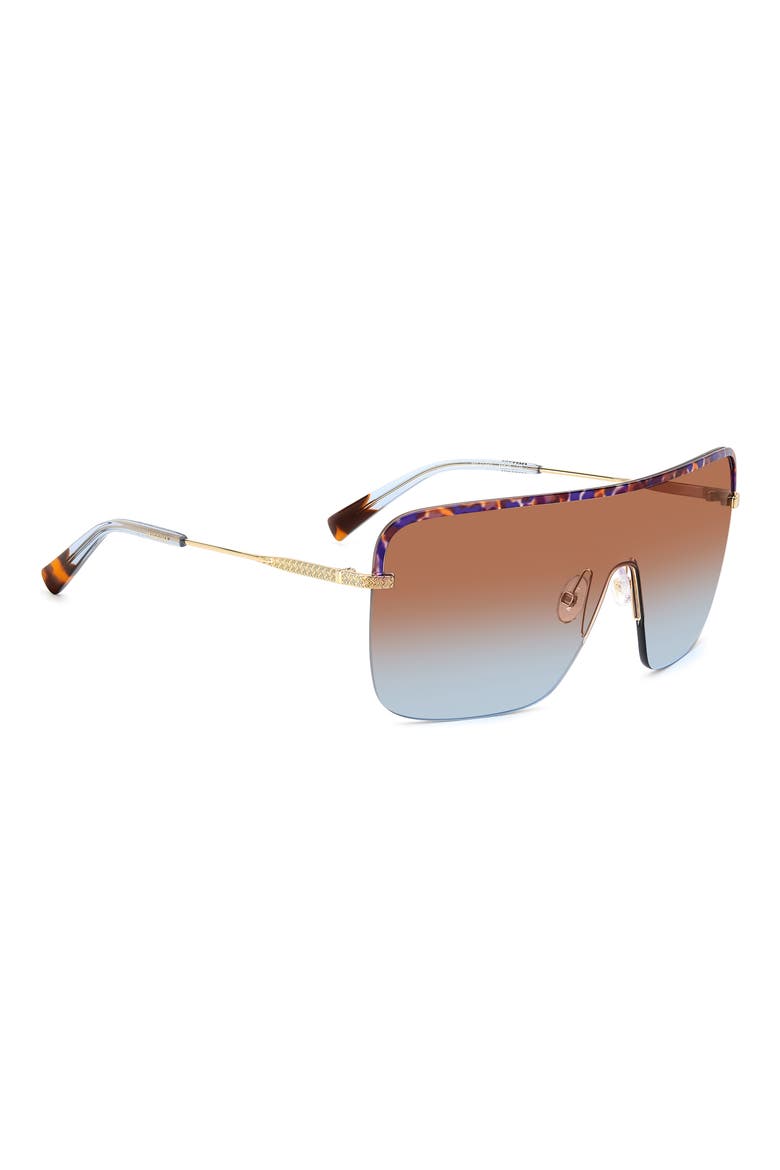 99mm Shield Sunglasses, Alternate, color, GOLD BLUE HAVANA/ BROWN BLUE