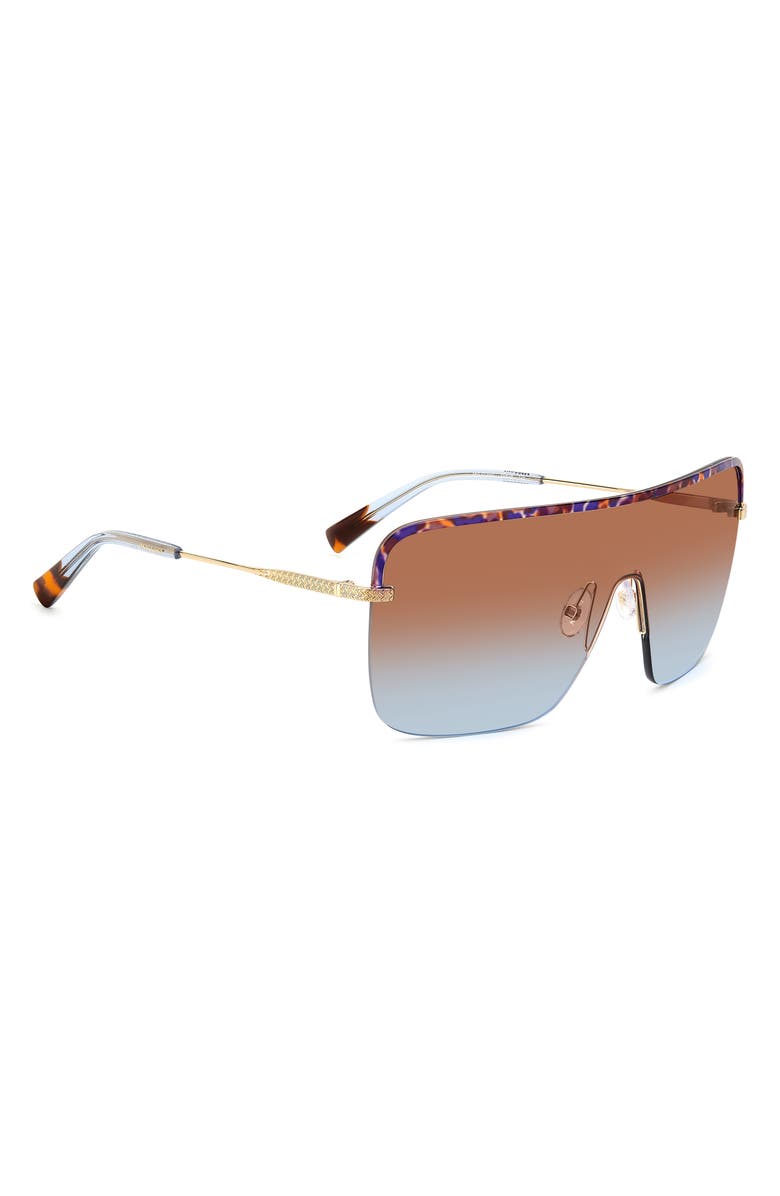 Missoni 99mm Shield Sunglasses, Alternate, color, Gold Blue Havana/ Brown Blue