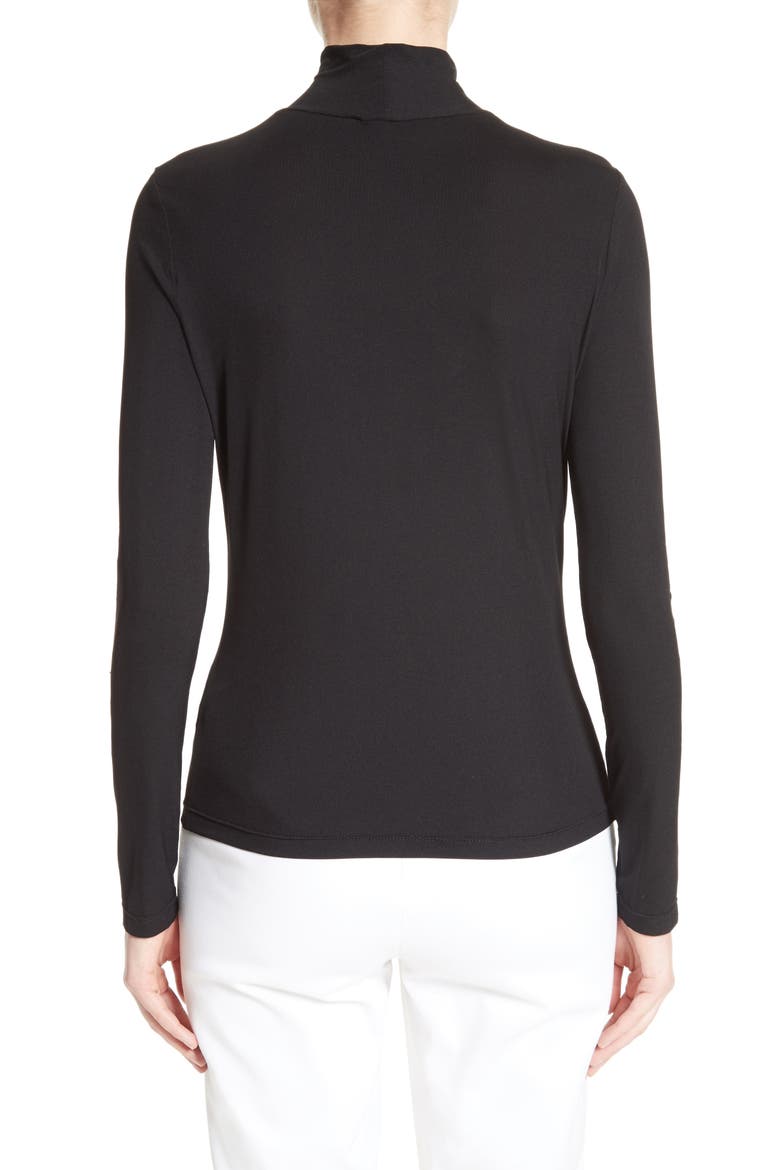 Nuda Fine Jersey Turtleneck Top, Alternate, color, CAVR CAVIAR