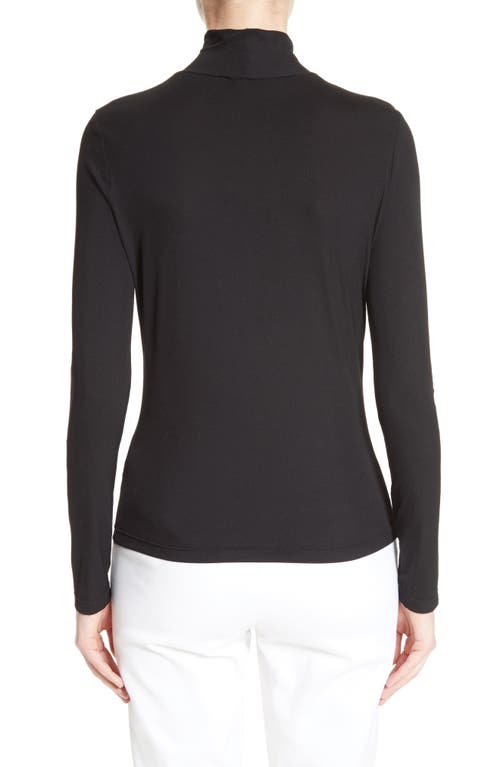 St John Caviar Collection Fine Jersey Turtleneck Top