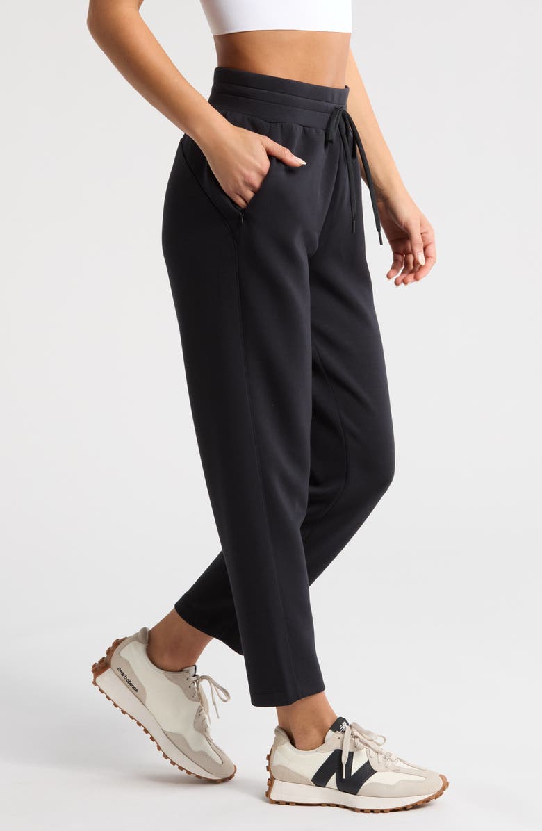 Zella Ultrasoft High Waist Ankle Pants, Alternate, color, Black