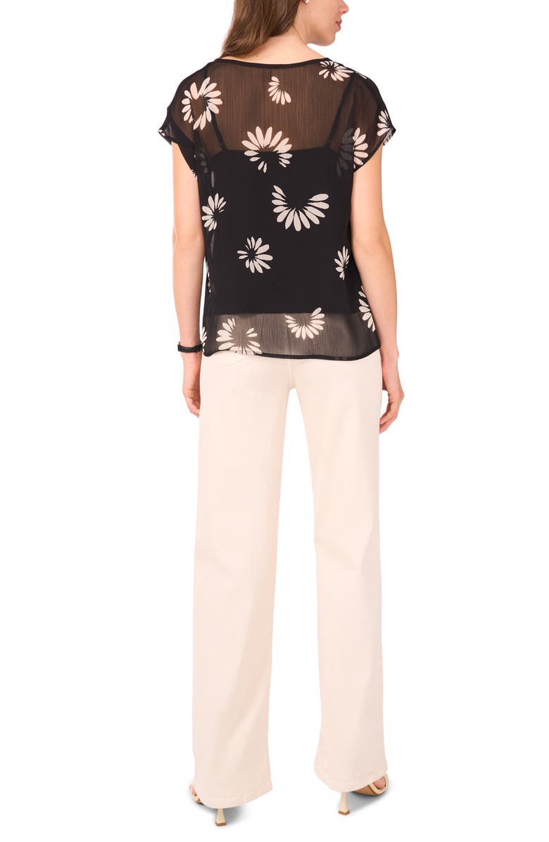 Halogen<sup>®</sup> Daisy Petals Popover Top, Alternate, color, Rich Black