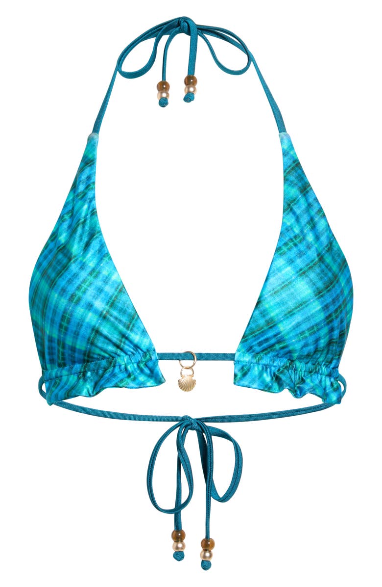 Kulani Kinis Frill Halter Bikini Top, Alternate, color, Tropic Dip