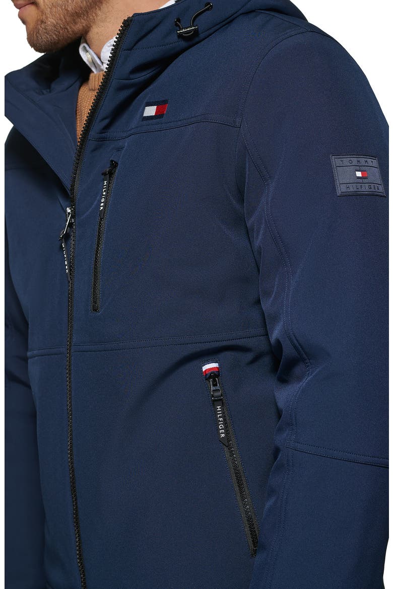 Soft Shell Hooded Jacket with Faux Shearling Lining, Alternate, color, MIDNIGHT