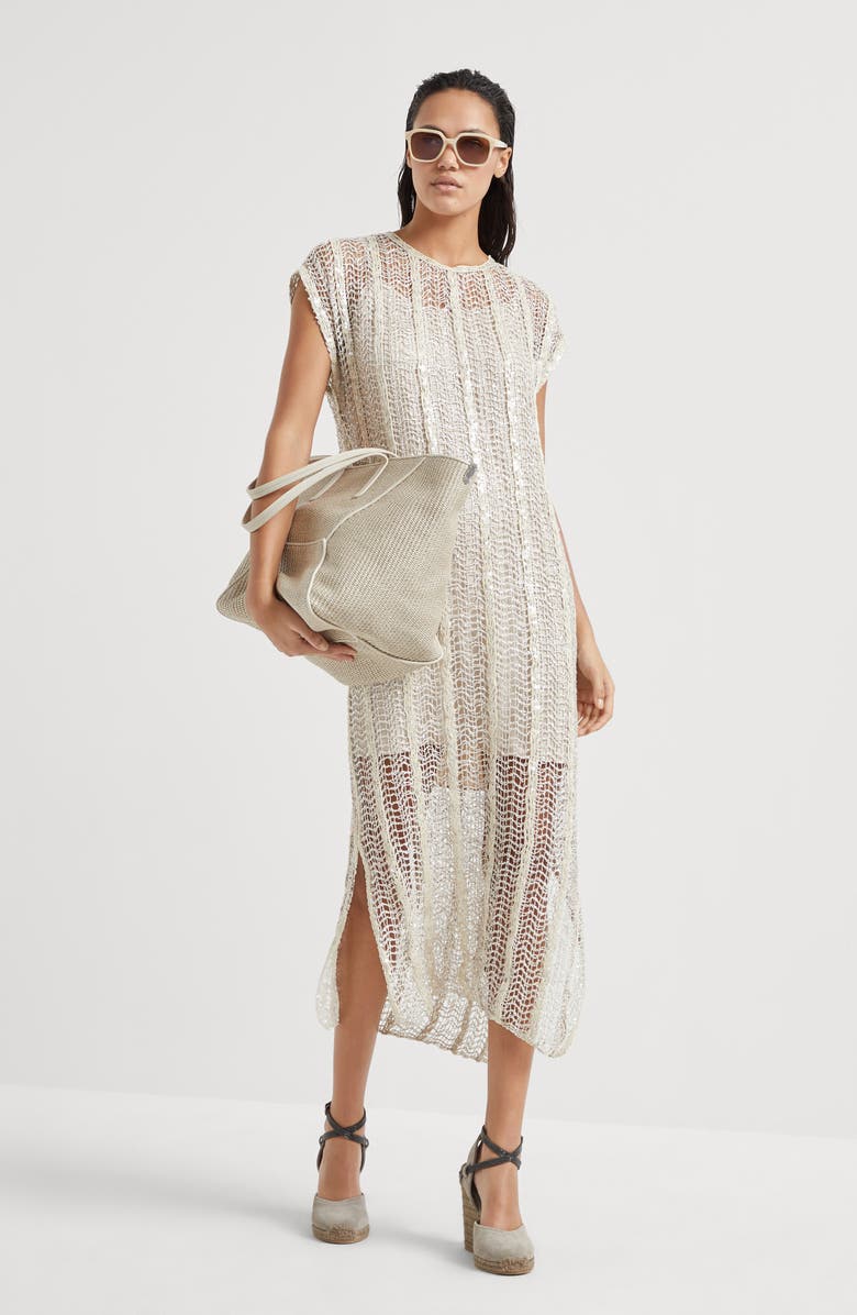 Brunello Cucinelli Dazzling Embroidery dress, Alternate, color,