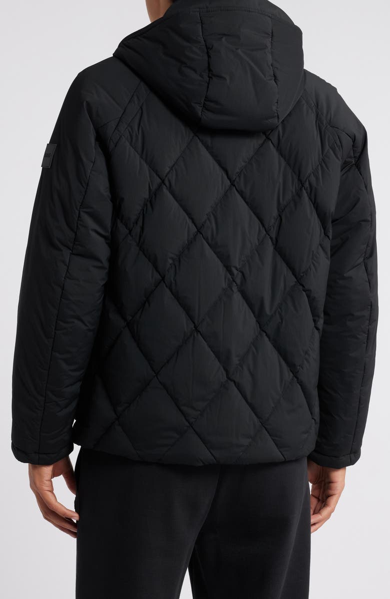 BOSS Cixus Quilted Hooded Down Coat, Alternate, color, Black