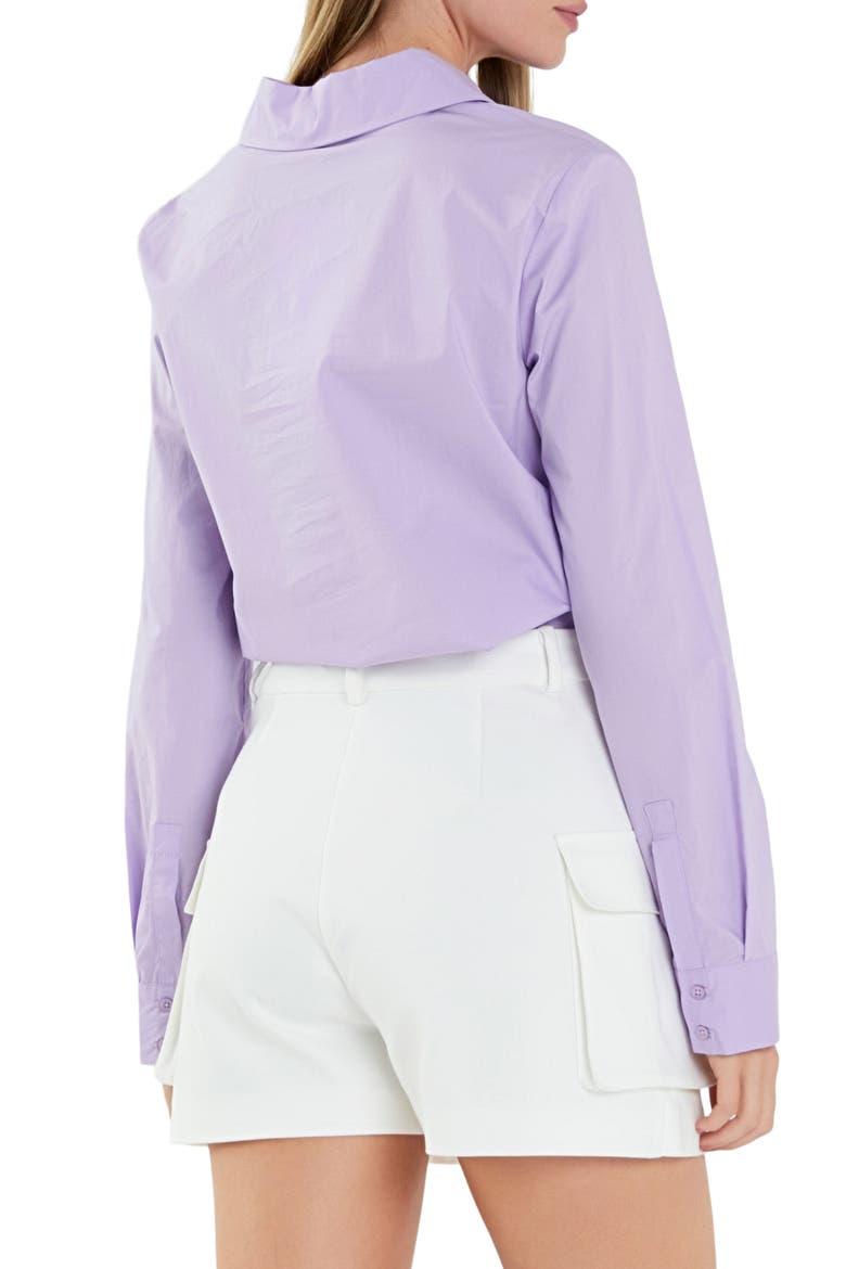 Accent Collar Poplin Shirt, Alternate, color, LAVENDER