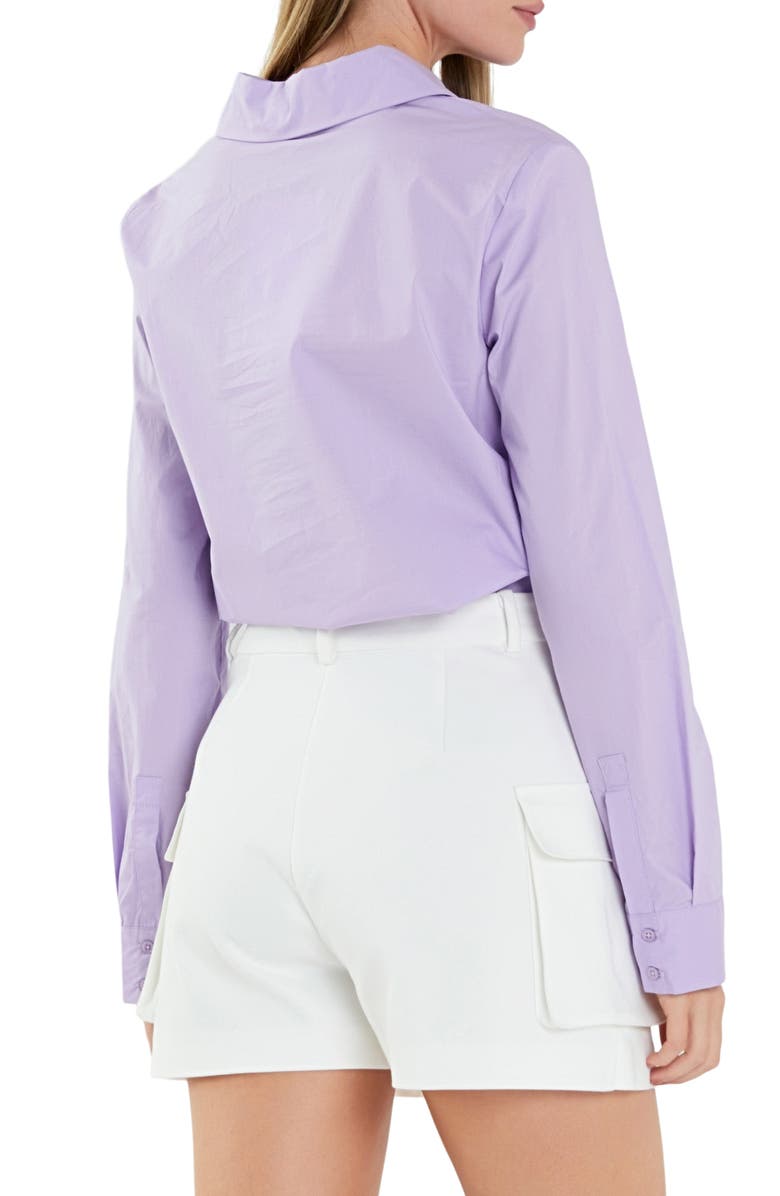 English Factory Accent Collar Poplin Shirt, Alternate, color, Lavender