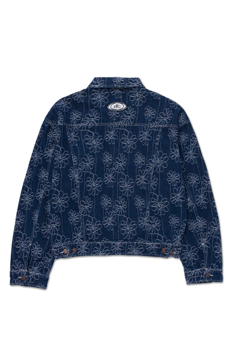HONOR THE GIFT Floral Embroidery Denim Trucker Jacket, Alternate, color,