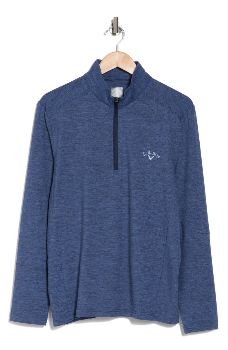 Callaway Golf<sup>®</sup> Lux Touch 1/4 Zip Long Sleeve Pullover, Alternate, color, Peacoat Heather