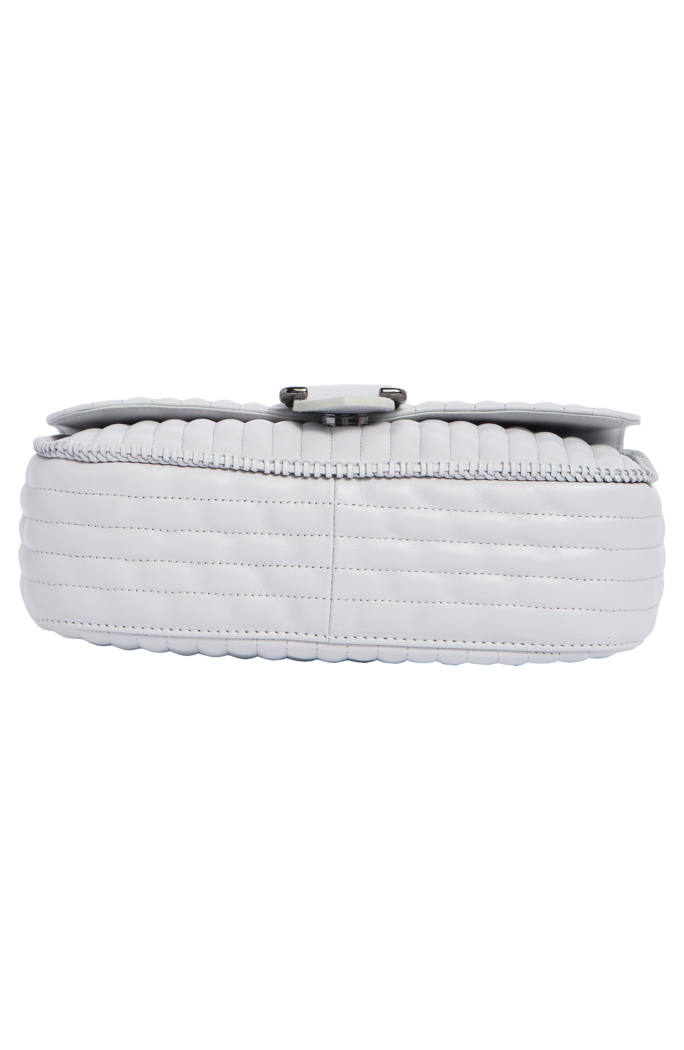 Longchamp Amazone Small Quilted Leather Crossbody Bag, Alternate, color, Pearl