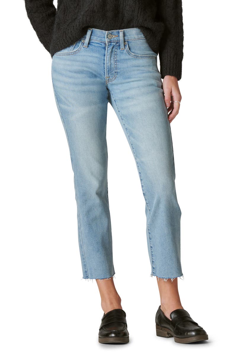 Lucky Brand Sweet Straight Raw Hem Mid Rise Crop Straight Leg Jeans, Main, color, 