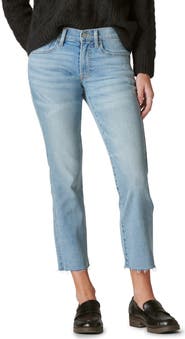 Lucky Brand Sweet Straight Raw Hem Mid Rise Crop Straight Leg Jeans