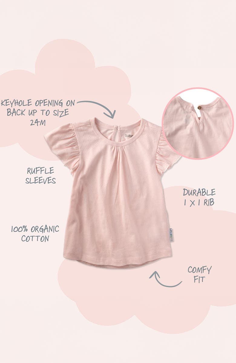 BUTTERBLU Kids' Rose Assorted 10-Pack Ruffle Organic Cotton T-Shirts, Alternate, color, Sorbet Frost Rainbow