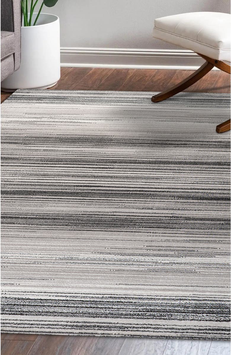 JONATHAN Y Austin Gradient Striped Area Rug, Alternate, color, Gray/Black