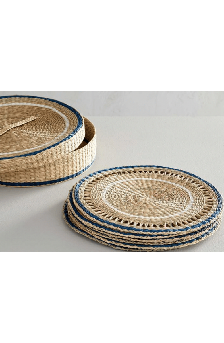 Be Home Seagrass Black Placemats - Set of 6, Alternate, color, Black