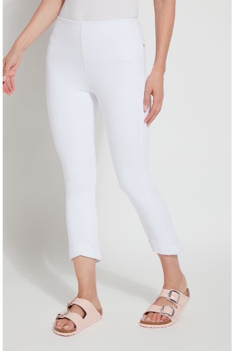 Lauren Raw Hem Crop Legging Jeans, Main, color, WHITE
