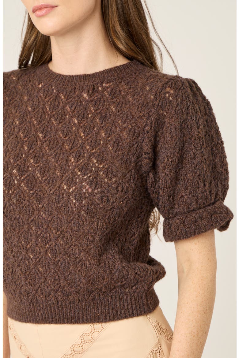 Mel S/S Cardigan, Alternate, color, Chocolate