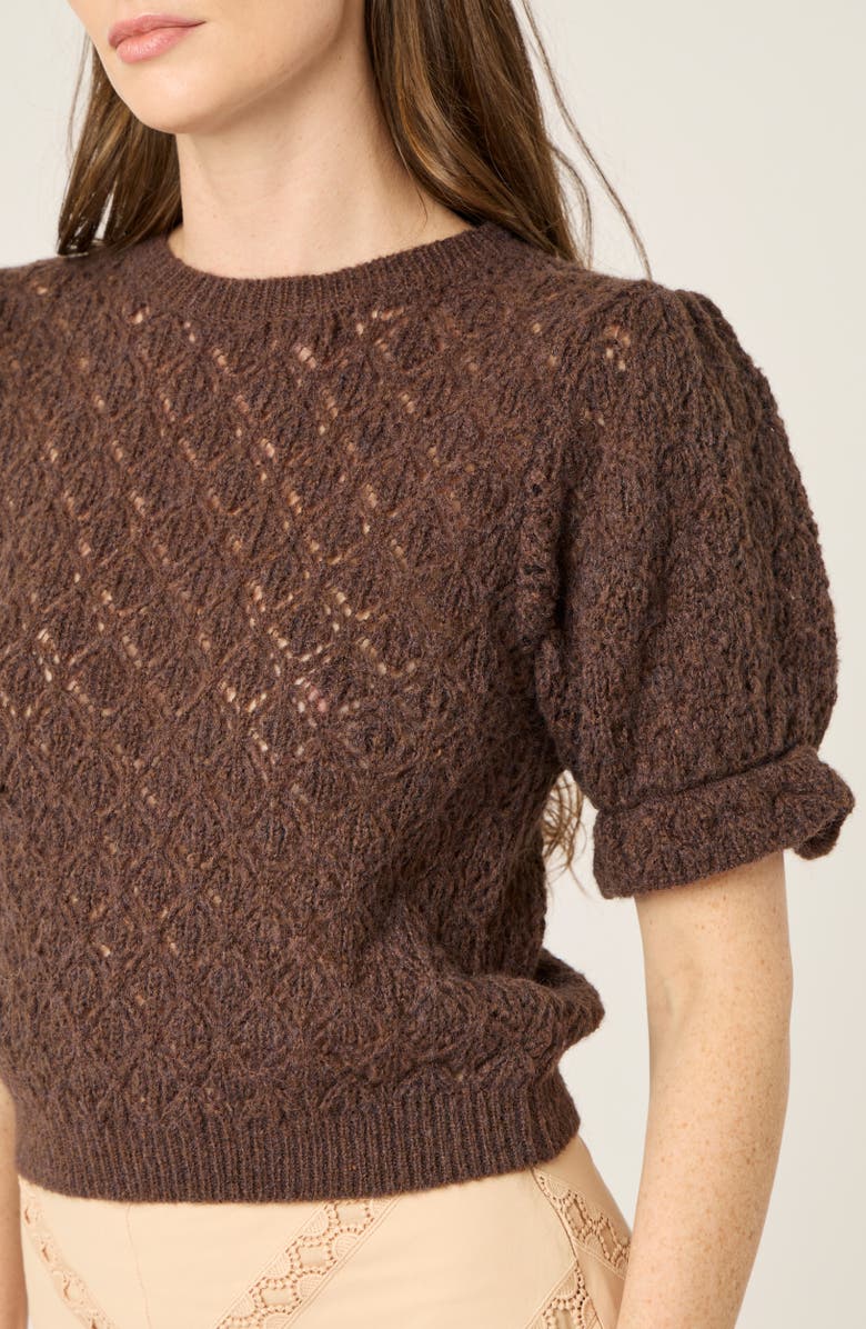 BTB Los Angeles Mel S/S Cardigan, Alternate, color, Chocolate