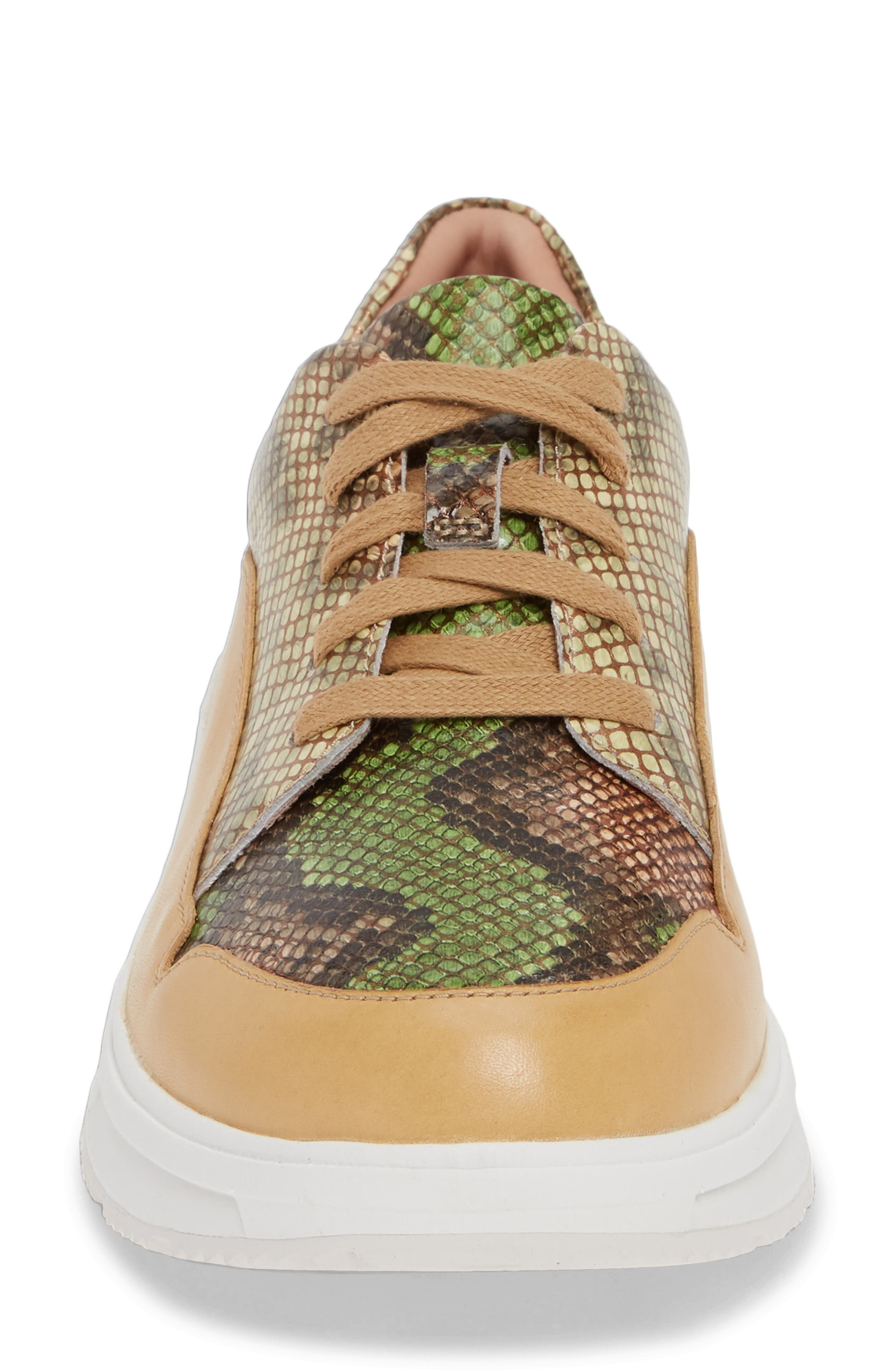 Freya Sneaker, Alternate, color, LIME GREEN SNAKE PRINT LEATHER