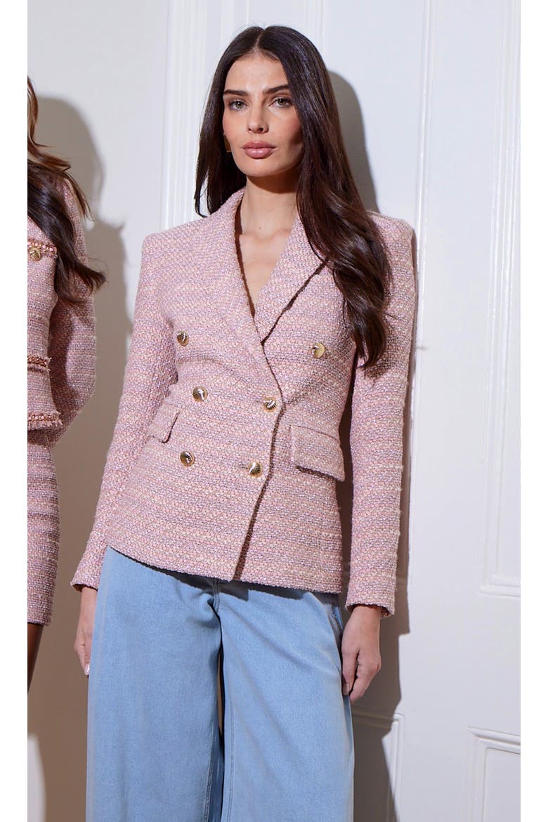 Arielle Tweed Blazer, Alternate, color, pink
