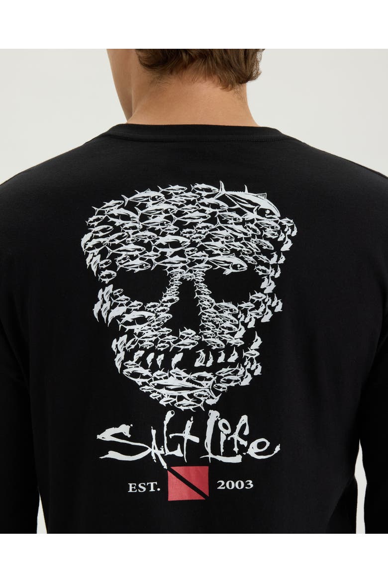 Dive and Conquer Long Sleeve Tee, Alternate, color, BLACK