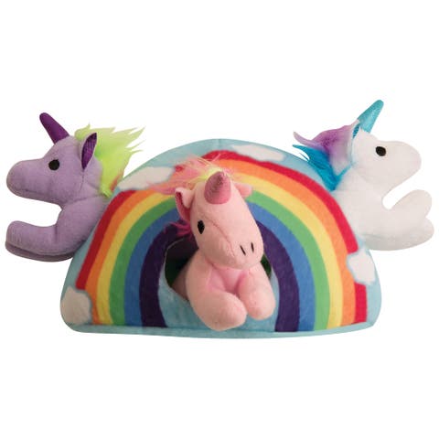 Hide 
Seek, Rainbow Unicorn, 4 In 1 Dog Toy, 3 Unicorns Inside
