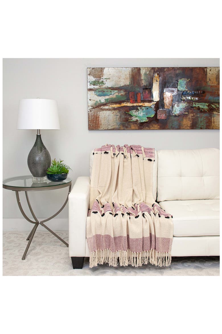Inca Fringe Throw Blanket, Alternate, color, PURPLE