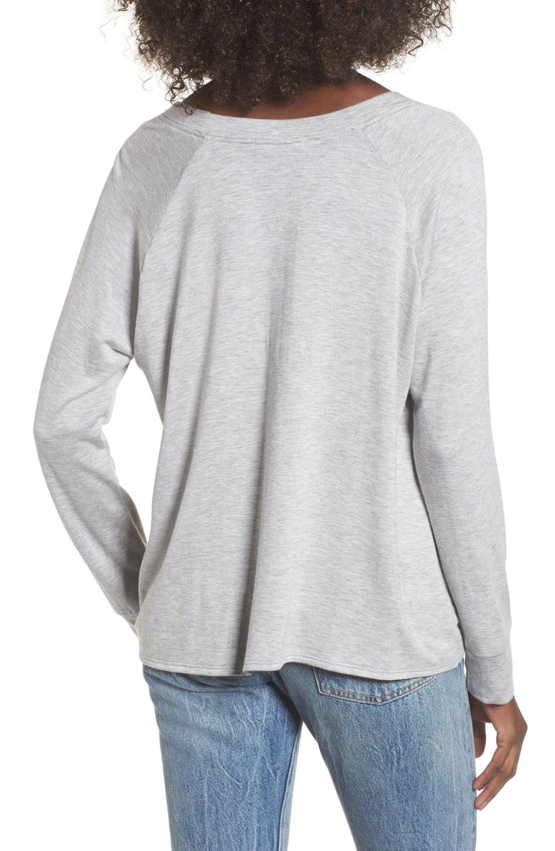 Socialite Tie Front Sweatshirt, Alternate, color,