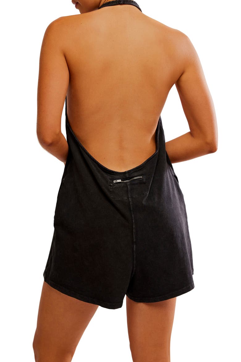 FP Movement Hot Shot Halter Romper, Alternate, color, BLACK