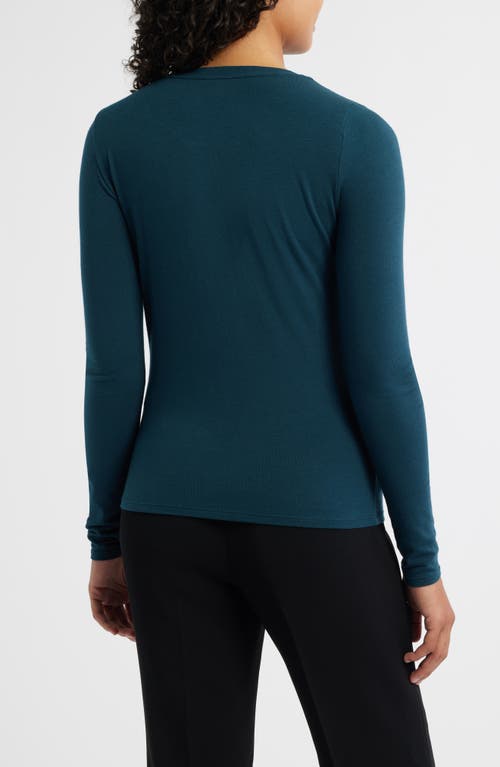 Eileen Fisher Stretch Organic Cotton Blend T-shirt In Blue