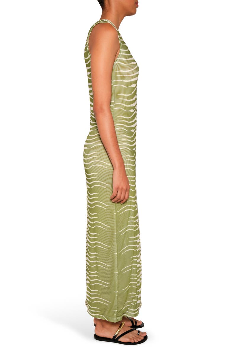 The Lulo Project Salty Sleeveless Maxi Dress, Alternate, color, Green Snake