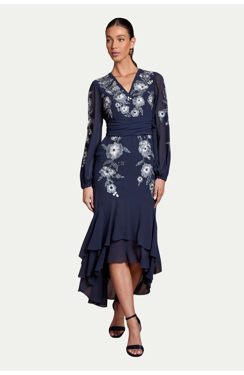 Coast Embellished High Low Maxi Dress, Main, color, Navy