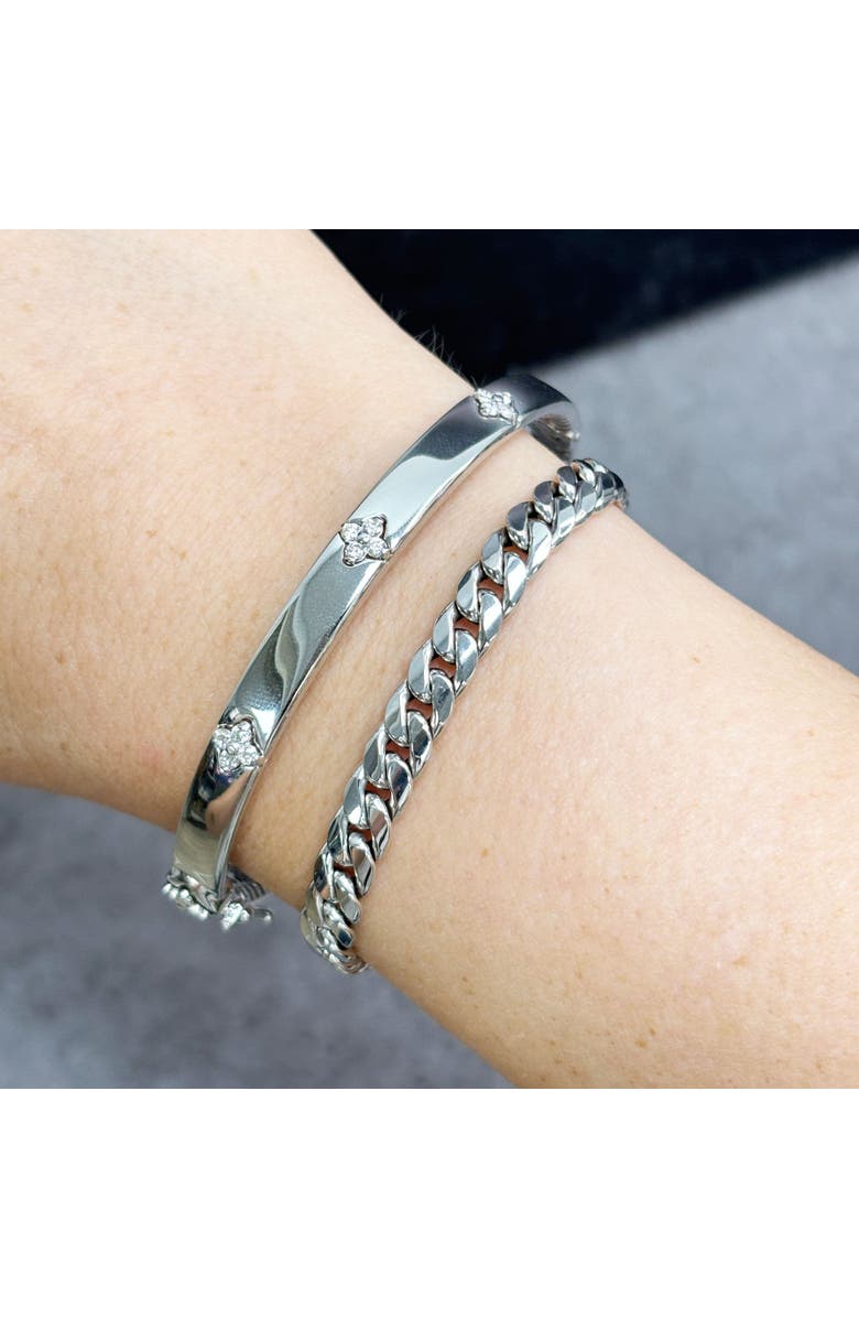 The Lovery Fine Jewelry Fancy Curb Bracelet, Alternate, color, White Gold