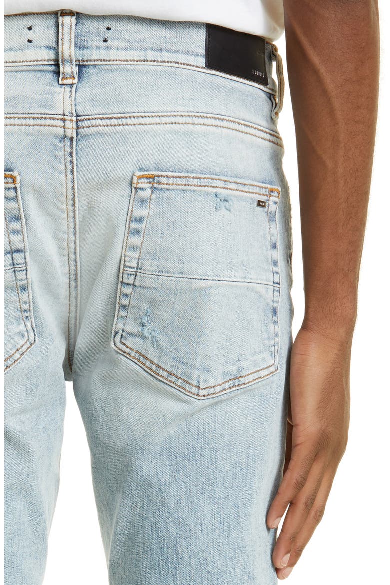Stack Distressed Slim Fit Jeans, Alternate, color, STONE INDIGO
